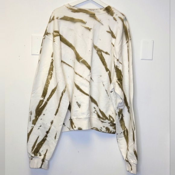 GOOD AMERICAN Tie-dyed Army Green cotton-fleece sweatshirt Size 5, 12 US - Picture 5 of 16